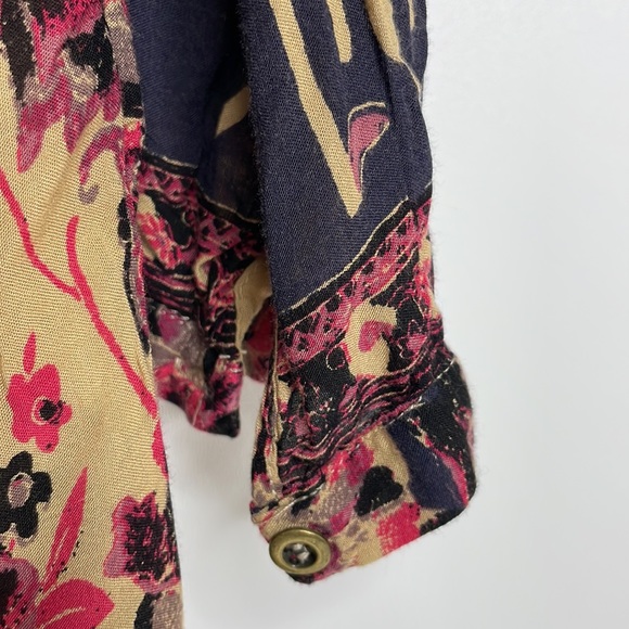 Free People Long sleeve floral Boho chic tunic dress size Small - Picture 5 of 14